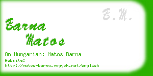 barna matos business card